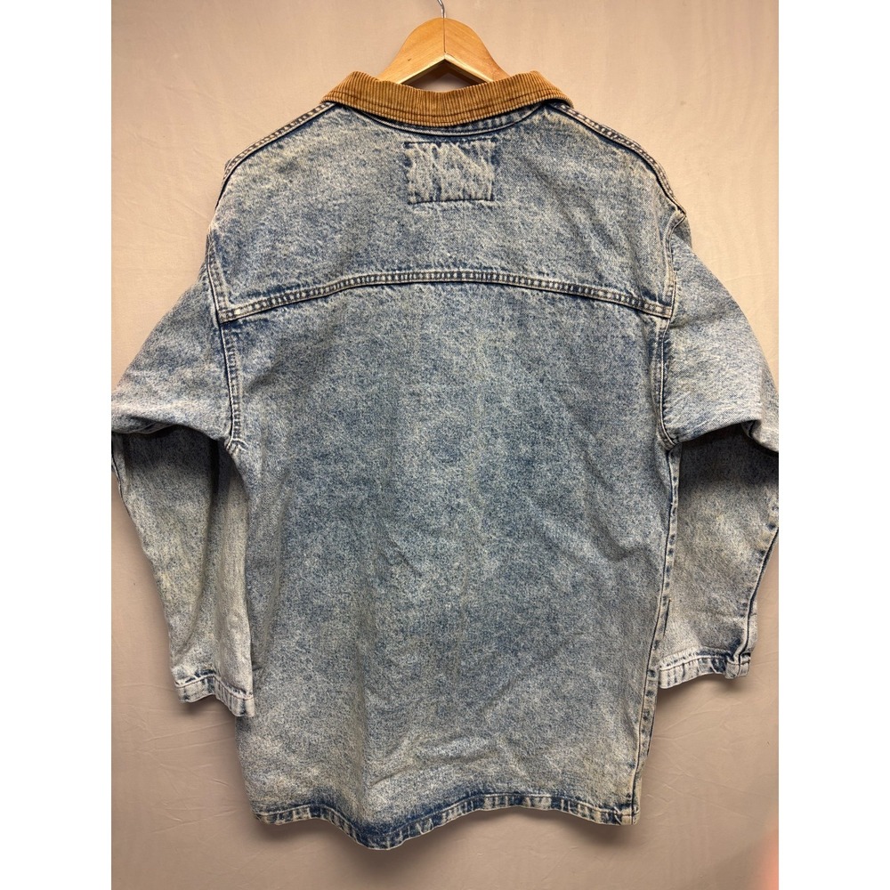 Lee‎ Chore Coat Jacket Mens Blue Denim Cotton Corduroy Collar Pocket Vintage - Picture 2 of 16